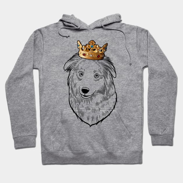 Pyrenean Shepherd Dog King Queen Wearing Crown Hoodie by millersye